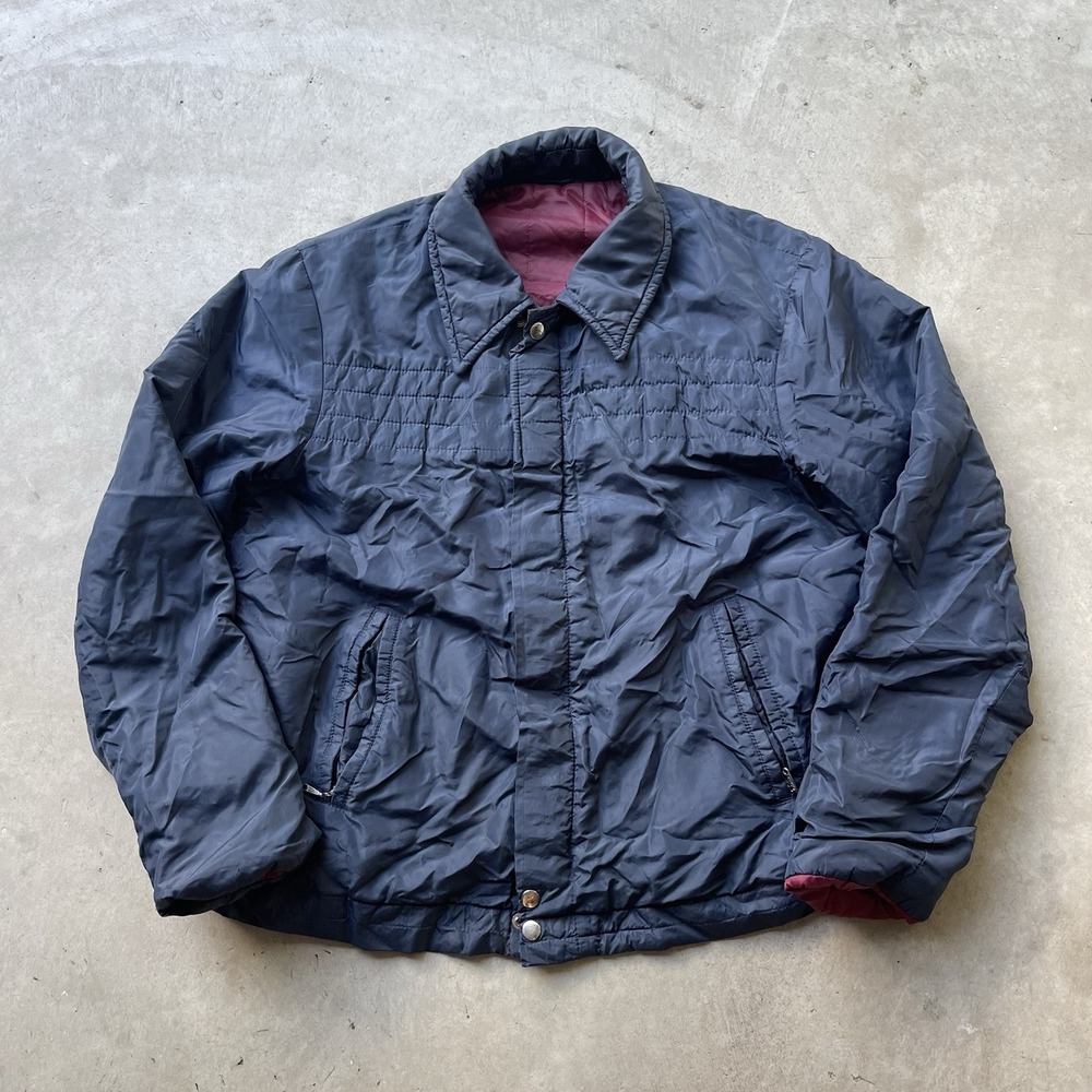 Vintage 50s 60s Faded Worn Jacket Liner Bomber Parka Coat Quilt L Talon Zip Boxy